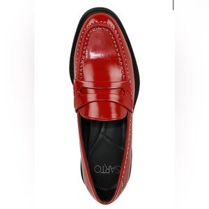 New Franco Sarto Eden Women’s Red Studded Loafers Size 10 Retail $125